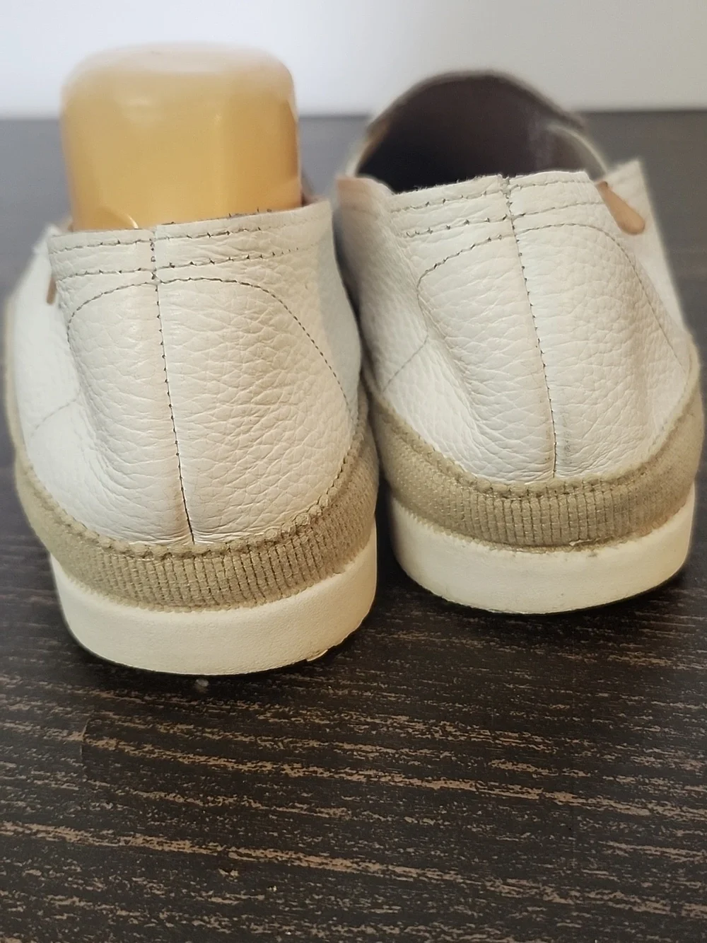 Verbenas Telma White Leather Slip-On 9.5 Loafers Made in Spain